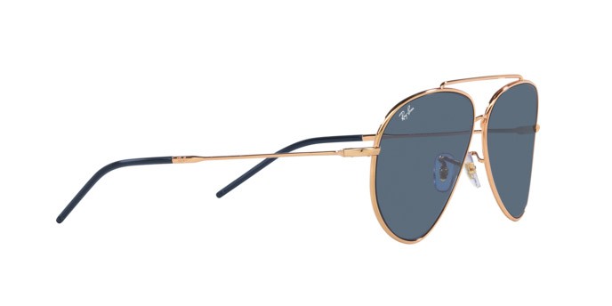 Sunglasses Ray-Ban Aviator Reverse RB R0101S (92023A) color oro rosé shape aviator lenses blu