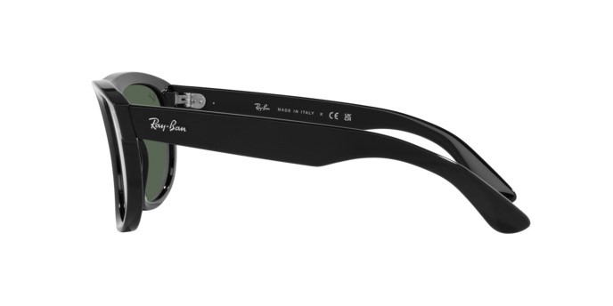 Sunglasses Ray-Ban Boyfriend Reverse RB R0501S (6677VR) color nero shape square lenses verde