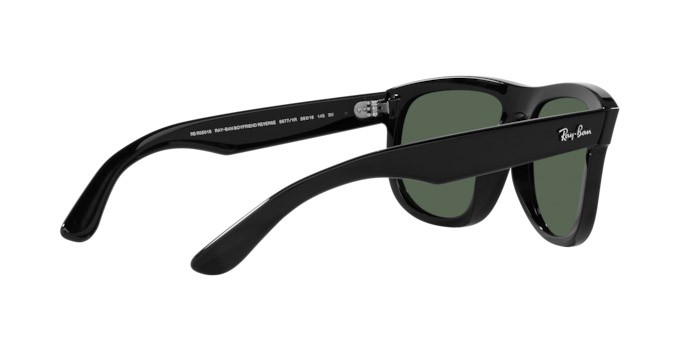Sunglasses Ray-Ban Boyfriend Reverse RB R0501S (6677VR) color nero shape square lenses verde
