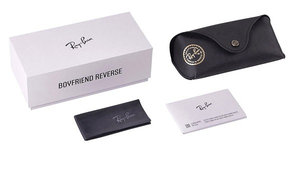 Sunglasses Ray-Ban Boyfriend Reverse RB R0501S (6677VR) color nero shape square lenses verde