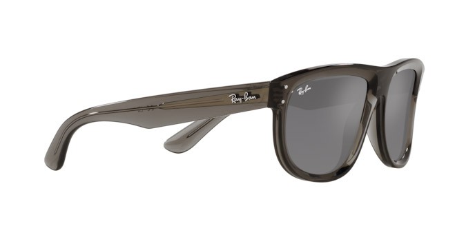 Sonnenbrillen Ray-Ban Boyfriend Reverse RB R0501S (6707GS) farbe grigio scuro trasparente form quadratisch gläser argento