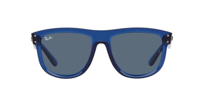 Sonnenbrillen Ray-Ban Boyfriend Reverse RB R0501S (67083A) farbe blu navy trasparente form quadratisch gläser blu
