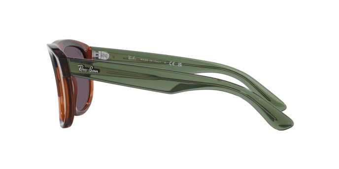 Occhiali da sole Ray-Ban Boyfriend Reverse RB R0501S (67102O) colore marrone chiaro trasparente forma quadrato lenti oro chiaro