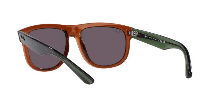 Occhiali da sole Ray-Ban Boyfriend Reverse RB R0501S (67102O) colore marrone chiaro trasparente forma quadrato lenti oro chiaro