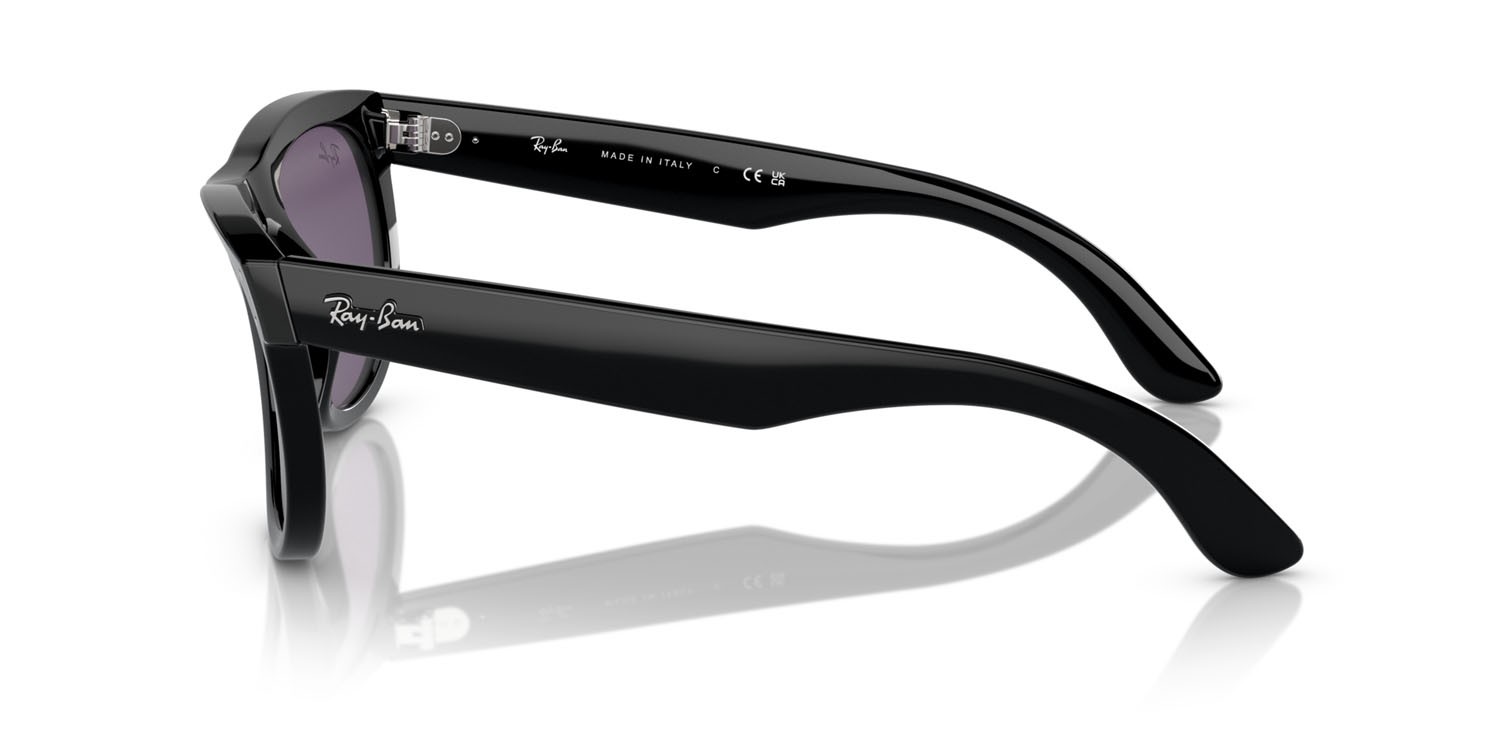Sonnenbrillen Ray-Ban Wayfarer Reverse RB R0502S (66771A) farbe nero form quadratisch gläser viola