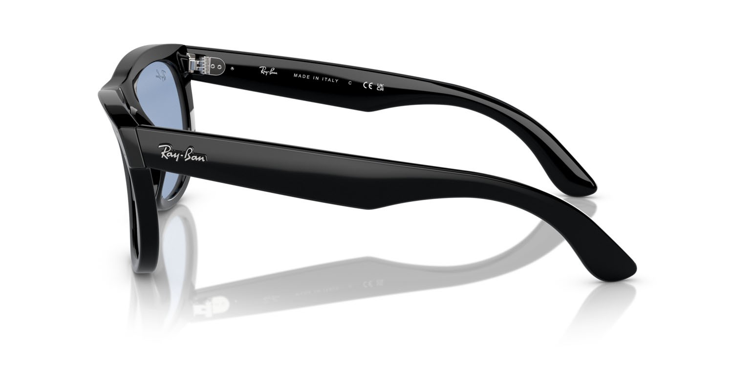 Sonnenbrillen Ray-Ban Wayfarer Reverse RB R0502S (667772) farbe nero form quadratisch gläser azzurro