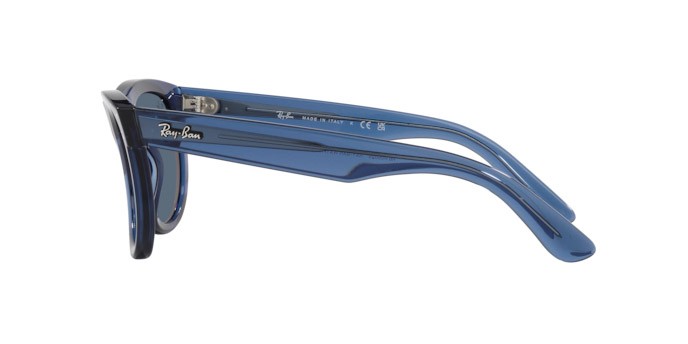 Sonnenbrillen Ray-Ban Wayfarer Reverse RB R0502S (67083A) farbe blu navy trasparente form quadratisch gläser blu