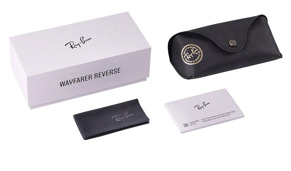 Sonnenbrillen Ray-Ban Wayfarer Reverse RB R0502S (6712GM) farbe arancione trasparente form quadratisch gläser rame