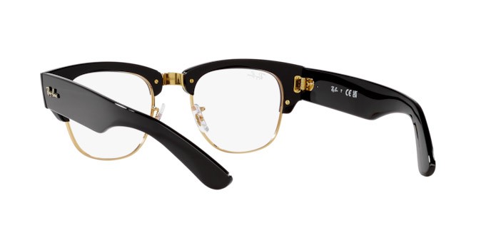 Occhiali da vista Ray-Ban Mega Clubmaster RX 0316V (2000) - RB 0316V 2000 colore nero su oro forma quadrato lenti trasparente