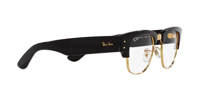 Occhiali da vista Ray-Ban Mega Clubmaster RX 0316V (2000) - RB 0316V 2000 colore nero su oro forma quadrato lenti trasparente