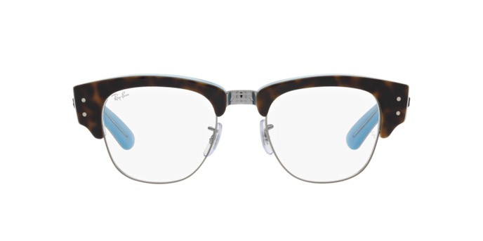 Brillen Ray-Ban Mega Clubmaster RX 0316V (5883) - RB 0316V 5883 farbe havana su blu su gunmetal form quadratisch gläser trasparente