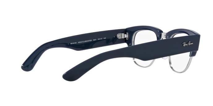 Occhiali da vista Ray-Ban Mega Clubmaster RX 0316V (8231) - RB 0316V 8231 colore blu su argento forma quadrato lenti trasparente