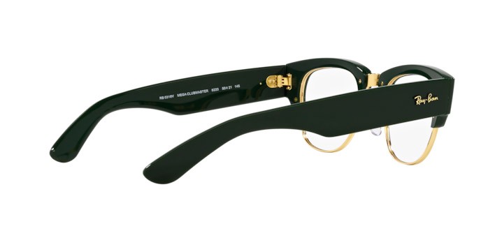 Occhiali da vista Ray-Ban Mega Clubmaster RX 0316V (8233) - RB 0316V 8233 colore verde su oro forma quadrato lenti trasparente