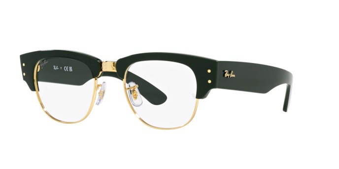 Occhiali da vista Ray-Ban Mega Clubmaster RX 0316V (8233) - RB 0316V 8233 colore verde su oro forma quadrato lenti trasparente