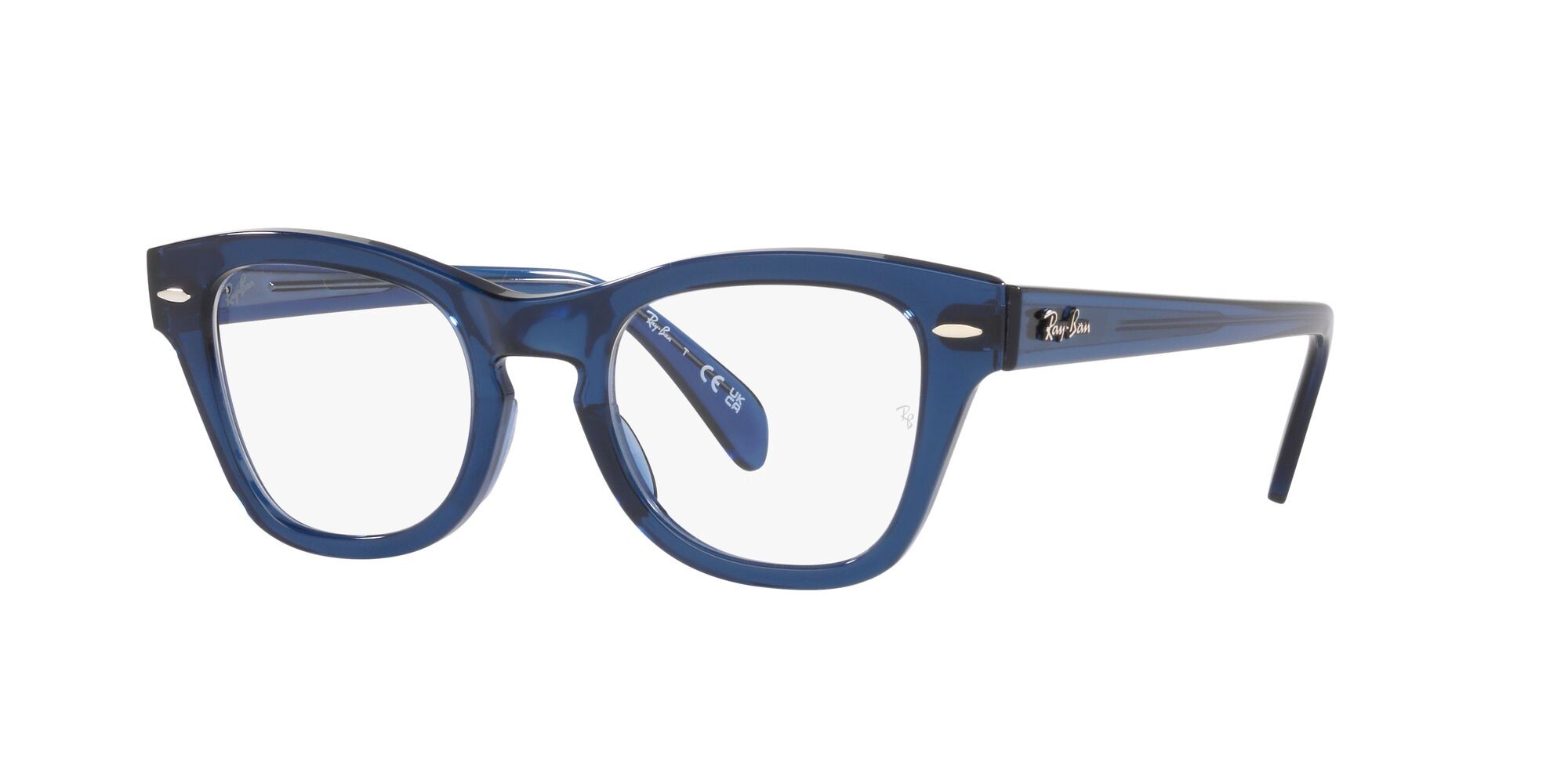 Occhiali da vista Ray-Ban RX 0707V (8200) - RB 0707V 8200 colore blu scuro trasparente forma quadrato lenti lente demo