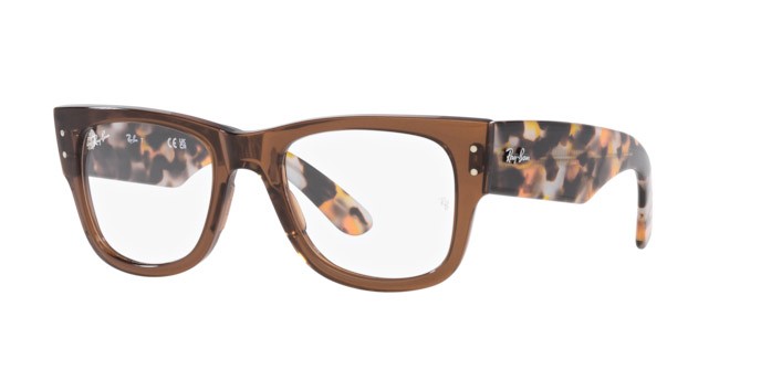 Brillen Ray-Ban Mega Wayfarer RX 0840V (8295) - RB 0840V 8295 farbe marrone trasparente form quadratisch gläser trasparente