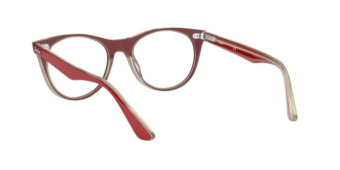 Brillen Ray-Ban Wayfarer II RX 2185V (5987) - RB 2185V 5987 farbe red on top trasparent grey form pantos gläser demo lens