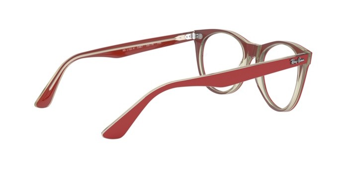Brillen Ray-Ban Wayfarer II RX 2185V (5987) - RB 2185V 5987 farbe red on top trasparent grey form pantos gläser demo lens