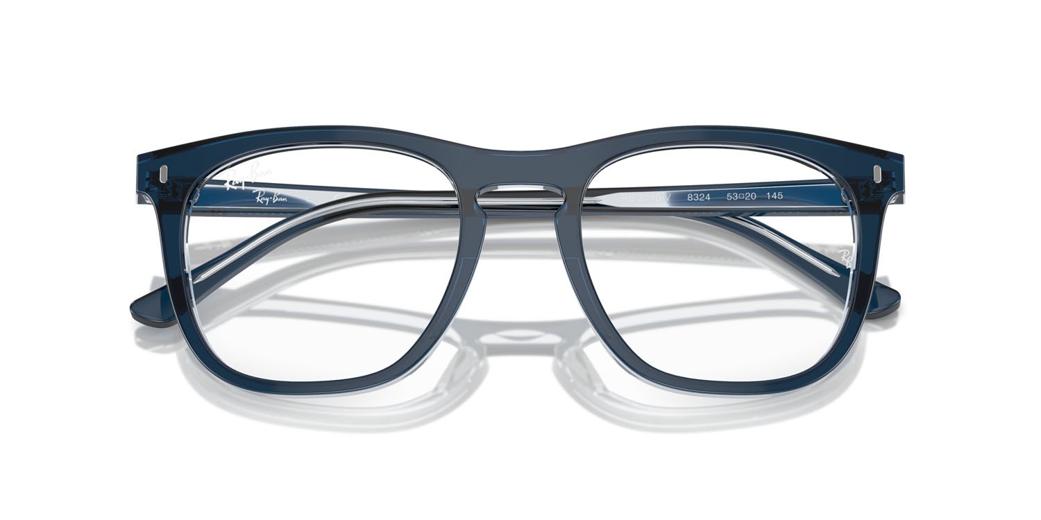 Occhiali da vista Ray-Ban RX 2210V (8324) - RB 2210V 8324 colore blu su blu trasparente forma quadrato lenti trasparente