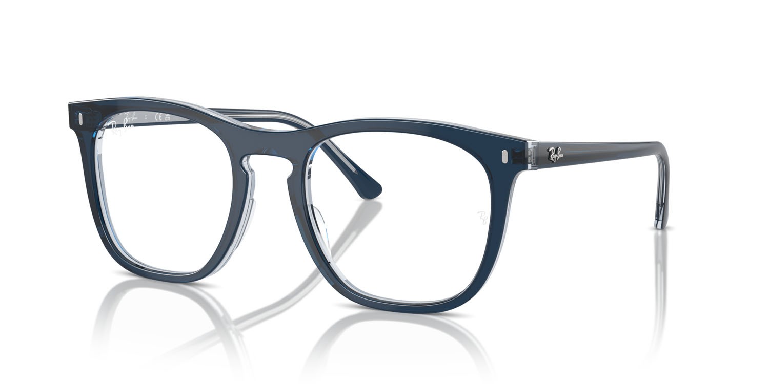 Occhiali da vista Ray-Ban RX 2210V (8324) - RB 2210V 8324 colore blu su blu trasparente forma quadrato lenti trasparente