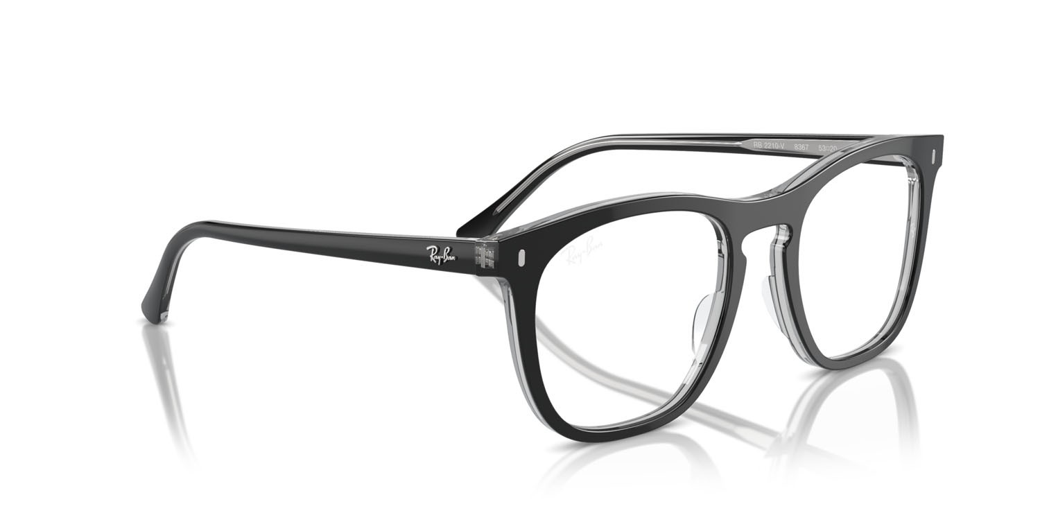 Brillen Ray-Ban RX 2210V (8367) - RB 2210V 8367 farbe dark grey on transparent light grey form quadratisch gläser trasparente