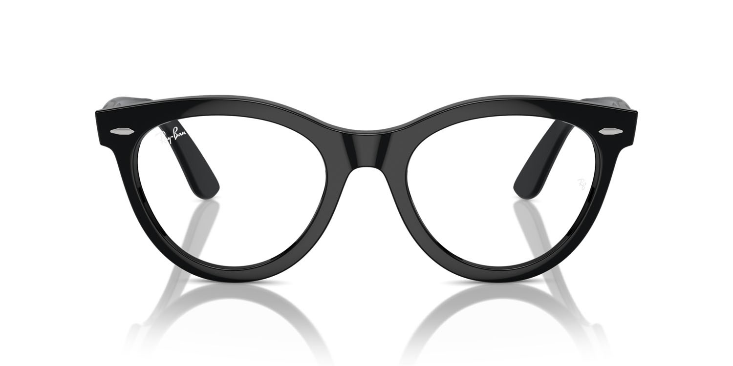 Eyeglasses Ray-Ban Wayfarer Way RX 2241V (2000) - RB 2241V 2000 color nero shape round lenses trasparente