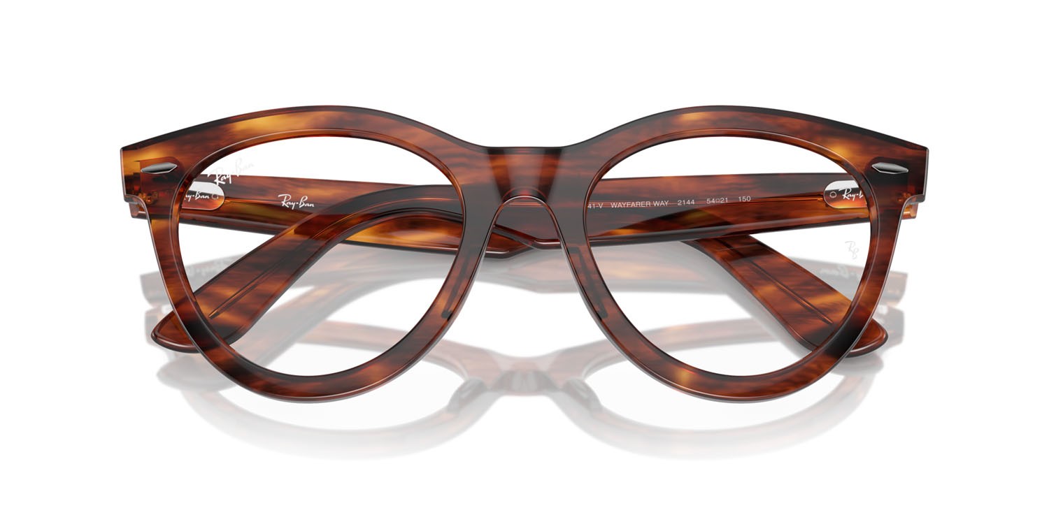 Eyeglasses Ray-Ban Wayfarer Way RX 2241V (2144) - RB 2241V 2144 color striato havana shape round lenses trasparente