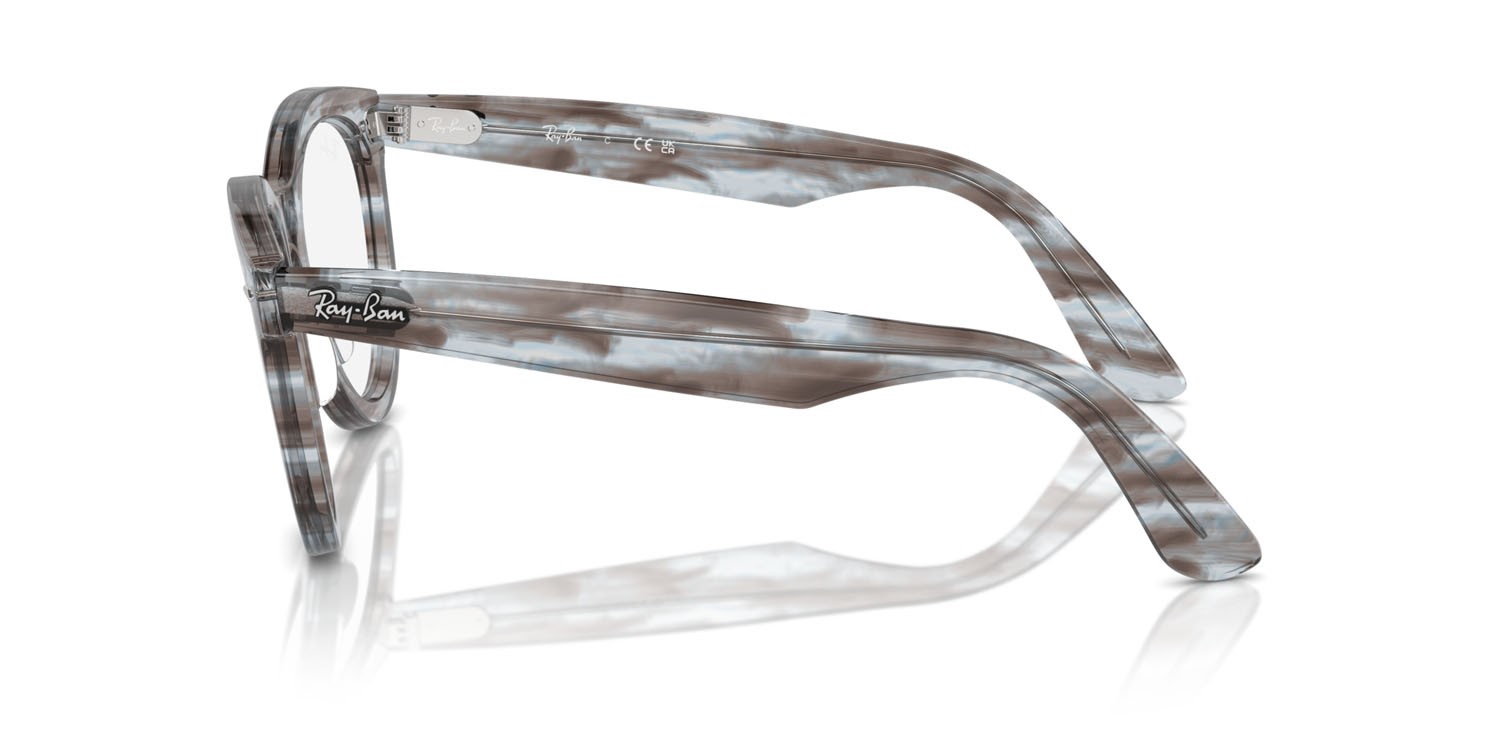 Eyeglasses Ray-Ban Wayfarer Way RX 2241V (8361) - RB 2241V 8361 color striped transparent blue shape round lenses trasparente