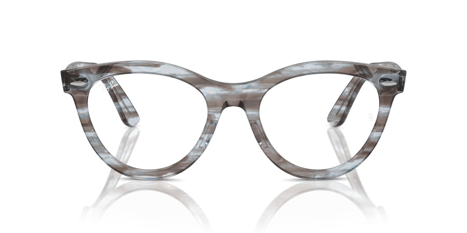 Eyeglasses Ray-Ban Wayfarer Way RX 2241V (8361) - RB 2241V 8361 color striped transparent blue shape round lenses trasparente