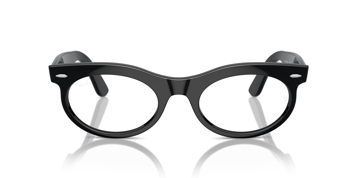 Occhiali da vista Ray-Ban Wayfarer Oval RX 2242V (2000) - RB 2242V 2000 colore nero forma ovale lenti trasparente