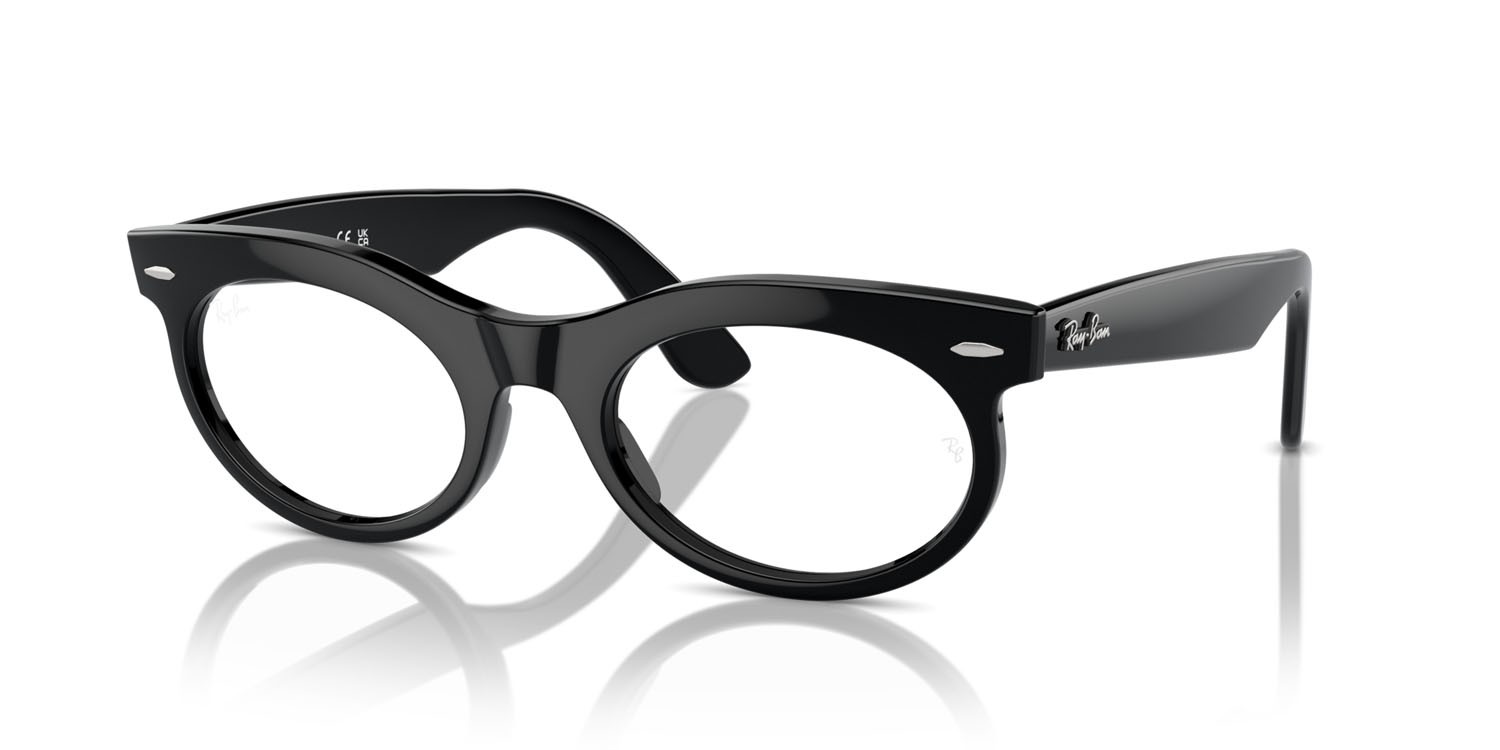 Occhiali da vista Ray-Ban Wayfarer Oval RX 2242V (2000) - RB 2242V 2000 colore nero forma ovale lenti trasparente
