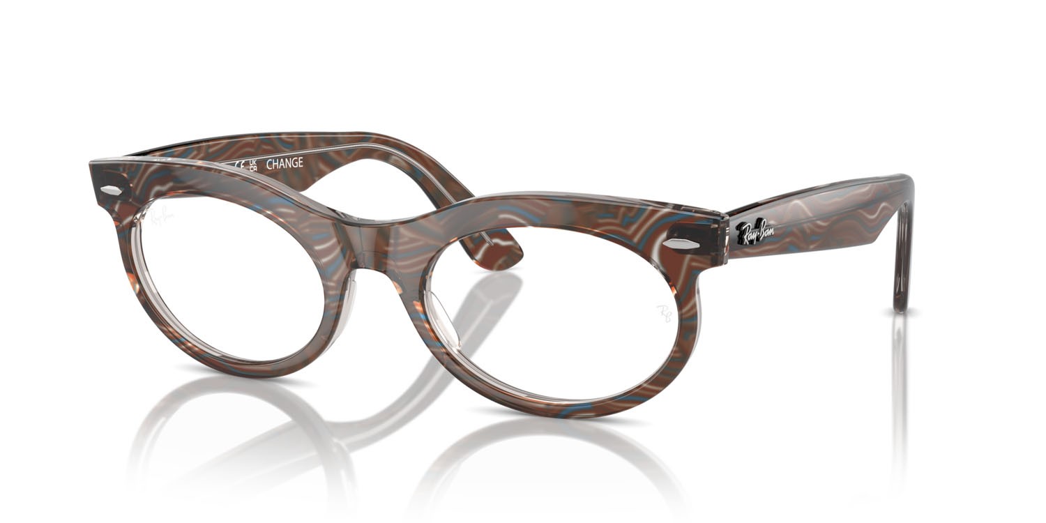 Eyeglasses Ray-Ban Wayfarer Oval Change RX 2242V (8291) - RB 2242V 8291 color photo waves grey shape oval lenses trasparente