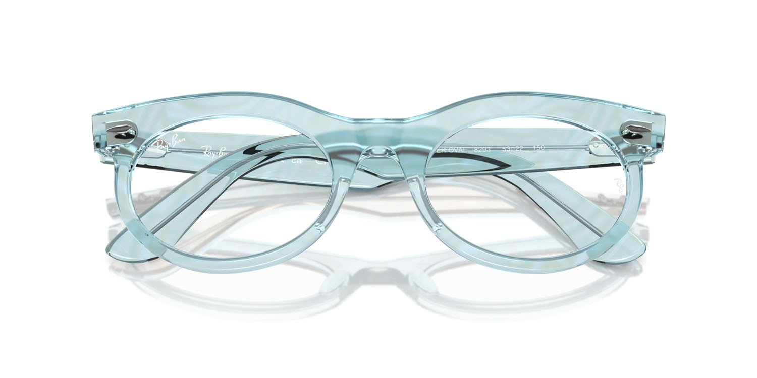 Eyeglasses Ray-Ban Wayfarer Oval Change RX 2242V (8293) - RB 2242V 8293 color photo waves azure shape oval lenses trasparente
