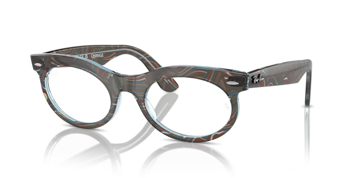 Eyeglasses Ray-Ban Wayfarer Oval Change RX 2242V (8293) - RB 2242V 8293 color photo waves azure shape oval lenses trasparente