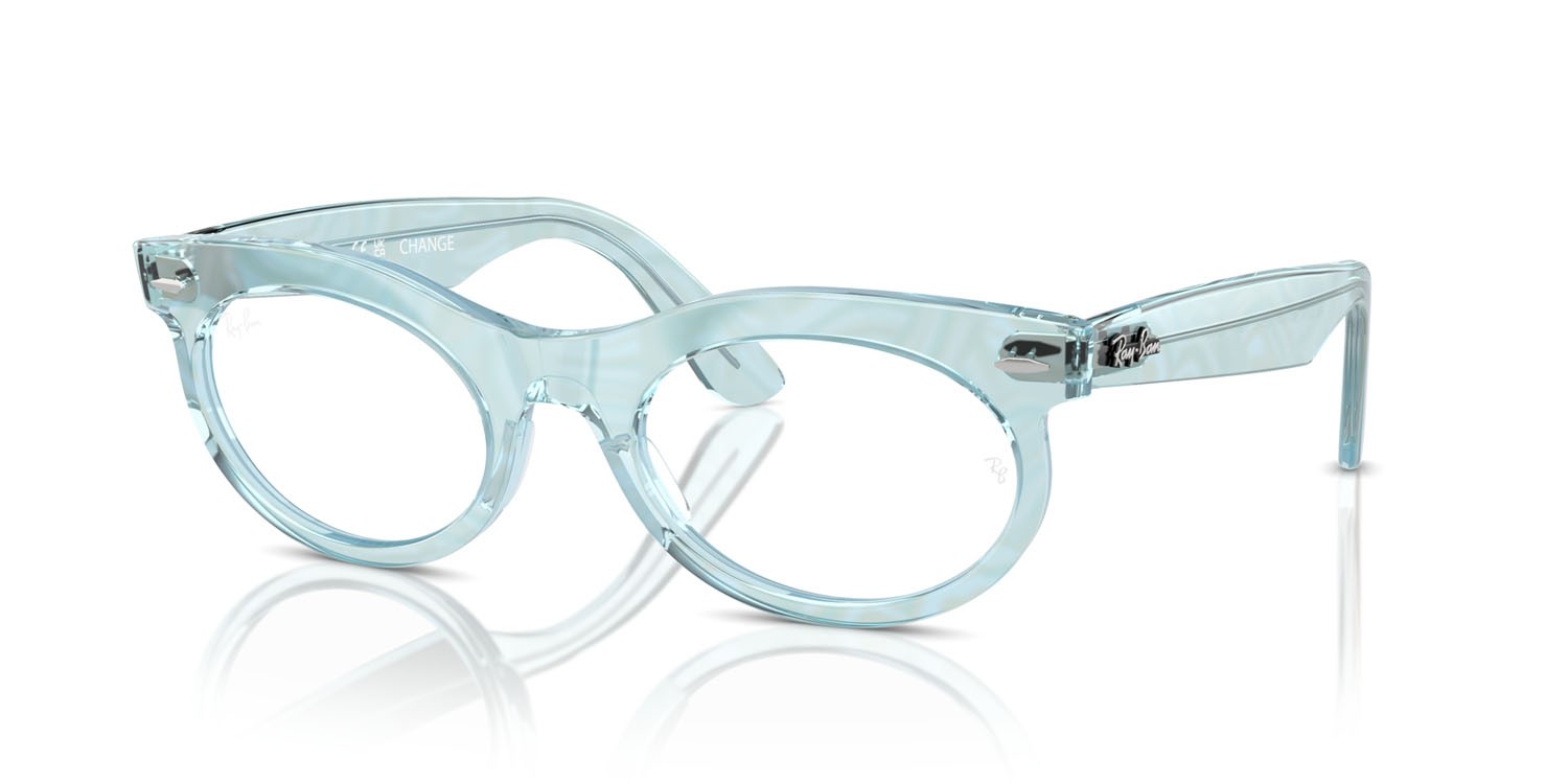 Eyeglasses Ray-Ban Wayfarer Oval Change RX 2242V (8293) - RB 2242V 8293 color photo waves azure shape oval lenses trasparente