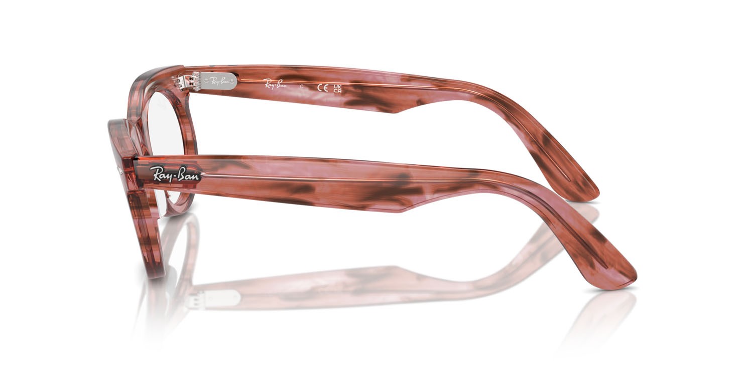 Eyeglasses Ray-Ban Wayfarer Oval RX 2242V (8363) - RB 2242V 8363 color striped transparent pink shape oval lenses trasparente