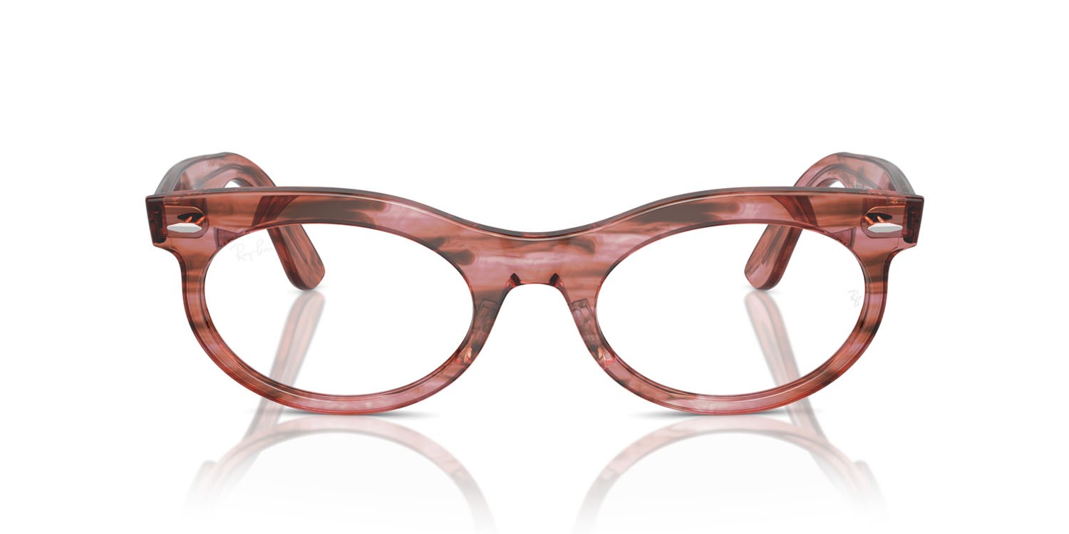 Eyeglasses Ray-Ban Wayfarer Oval RX 2242V (8363) - RB 2242V 8363 color striped transparent pink shape oval lenses trasparente