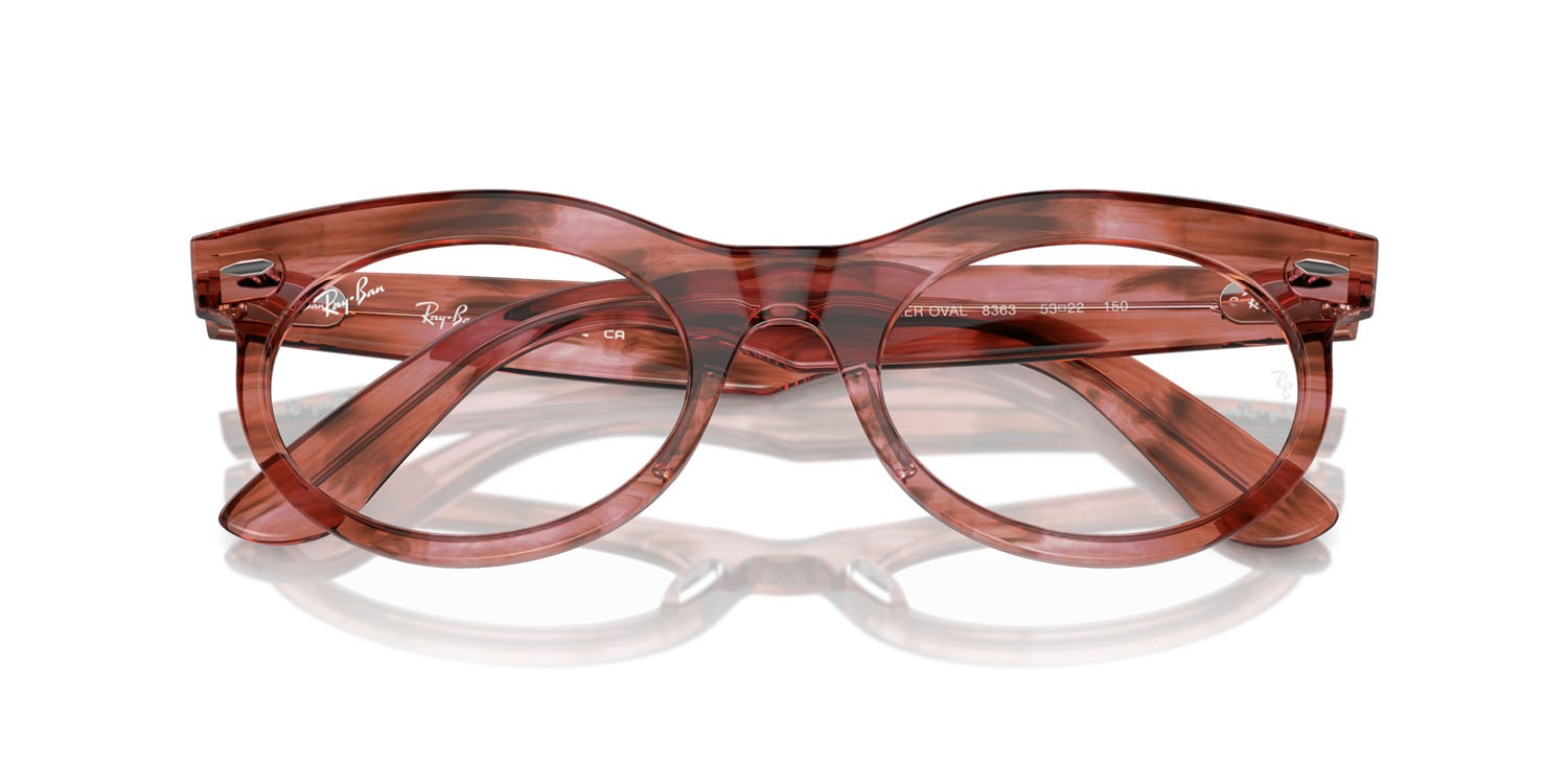 Eyeglasses Ray-Ban Wayfarer Oval RX 2242V (8363) - RB 2242V 8363 color striped transparent pink shape oval lenses trasparente
