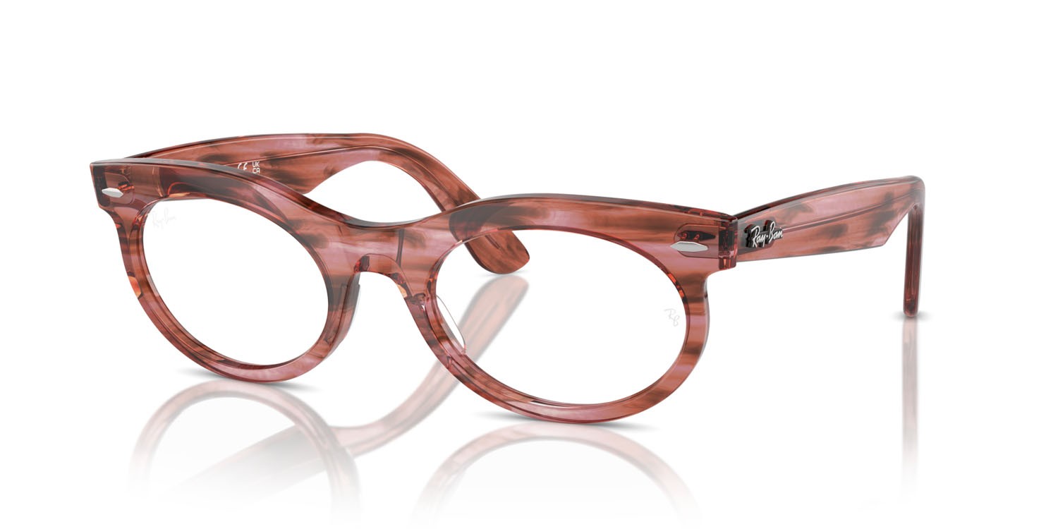 Eyeglasses Ray-Ban Wayfarer Oval RX 2242V (8363) - RB 2242V 8363 color striped transparent pink shape oval lenses trasparente