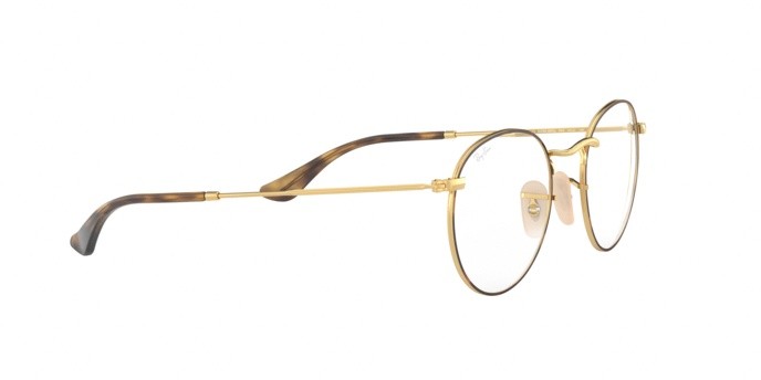 Brillen Ray-Ban Round Metal RX 3447V (2945) - RB 3447V 2945 farbe gold on top havana form pantos gläser demo lens