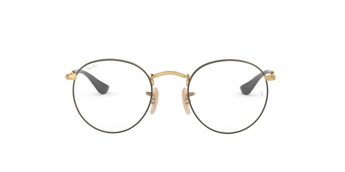 Brillen Ray-Ban Round Metal RX 3447V (2991) - RB 3447V 2991 farbe gold on top black form pantos gläser demo lens