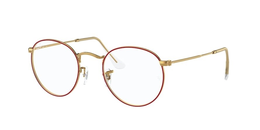 Brillen Ray-Ban Round Metal RX 3447V (3106) - RB 3447V 3106 farbe red on legend gold form rund gläser demo lens