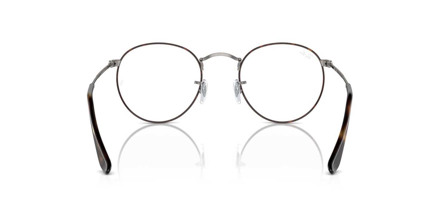 Brillen Ray-Ban Round Metal RX 3447V (3174) - RB 3447V 3174 farbe havana su gunmetal form rund gläser trasparente