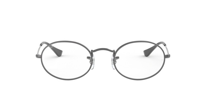 Occhiali da vista Ray-Ban Oval RX 3547V (2502) - RB 3547V 2502 colore gunmetal forma ovale lenti demo lens