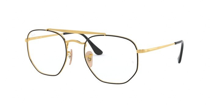 Brillen Ray-Ban The Marshal RX 3648V (2946) - RB 3648V 2946 farbe top black on gold form quadratisch gläser demo lens