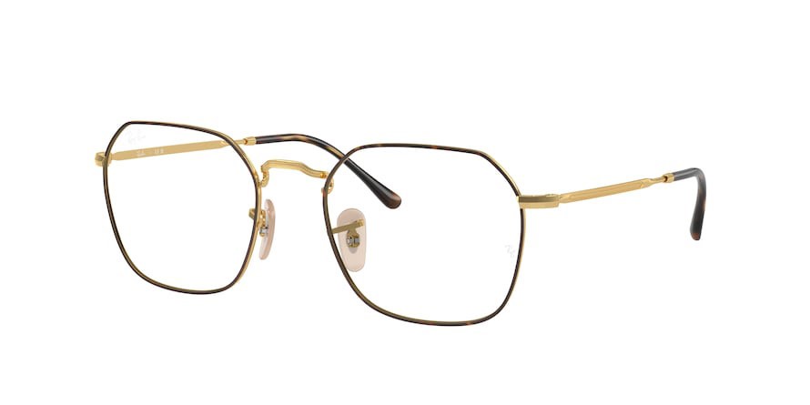 Occhiali da vista Ray-Ban Jim RX 3694V (2945) - RB 3694V 2945 colore havana su oro forma irregolare lenti trasparente