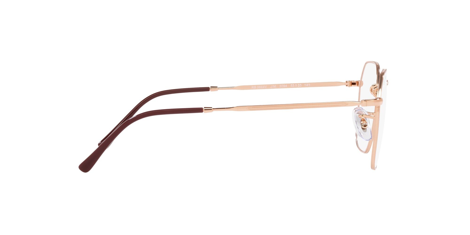 Eyeglasses Ray-Ban Jim RX 3694V (3094) - RB 3694V 3094 color rose gold shape irregular lenses lente demo