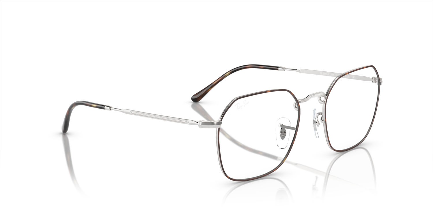 Eyeglasses Ray-Ban Jim RX 3694V (3178) - RB 3694V 3178 color havana on silver shape irregular lenses trasparente