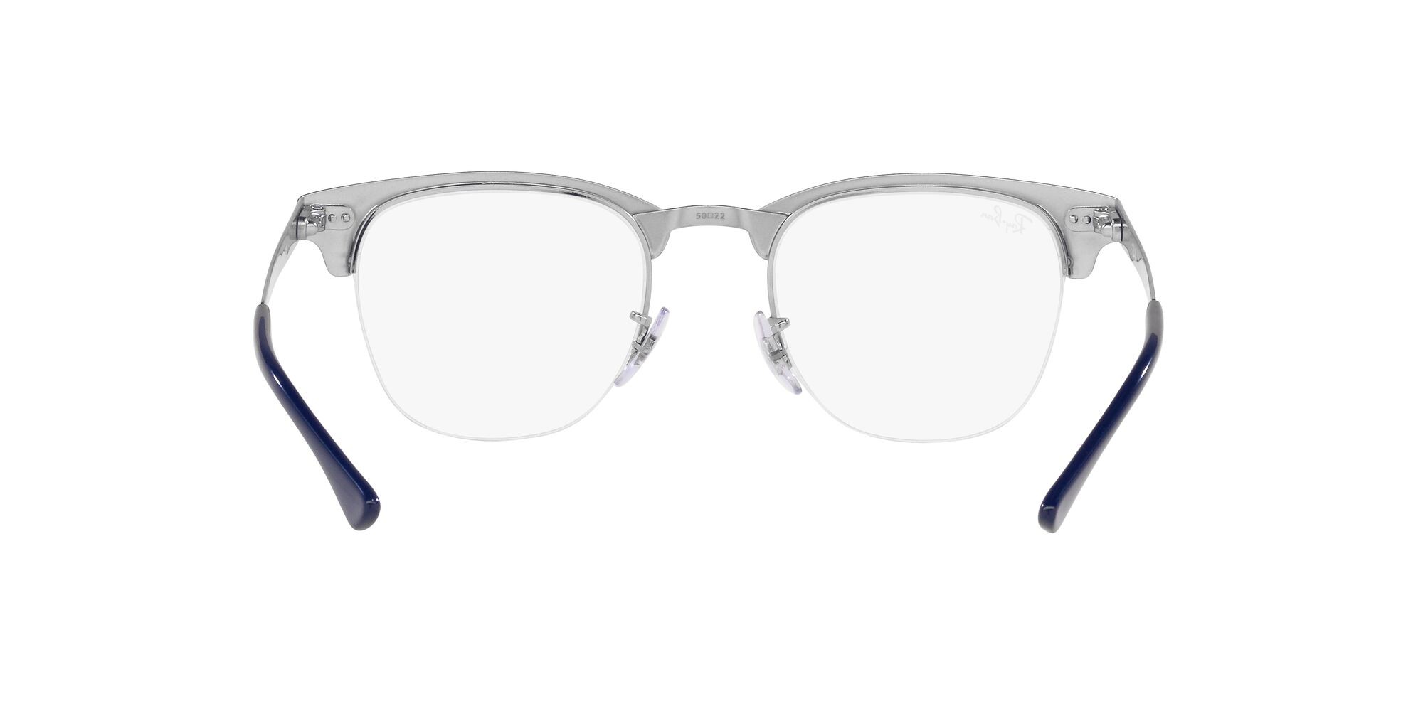 Brillen Ray-Ban Clubmaster Metal RX 3716VM (3148) - RB 3716VM 3148 farbe blu su argento form quadratisch gläser lente demo