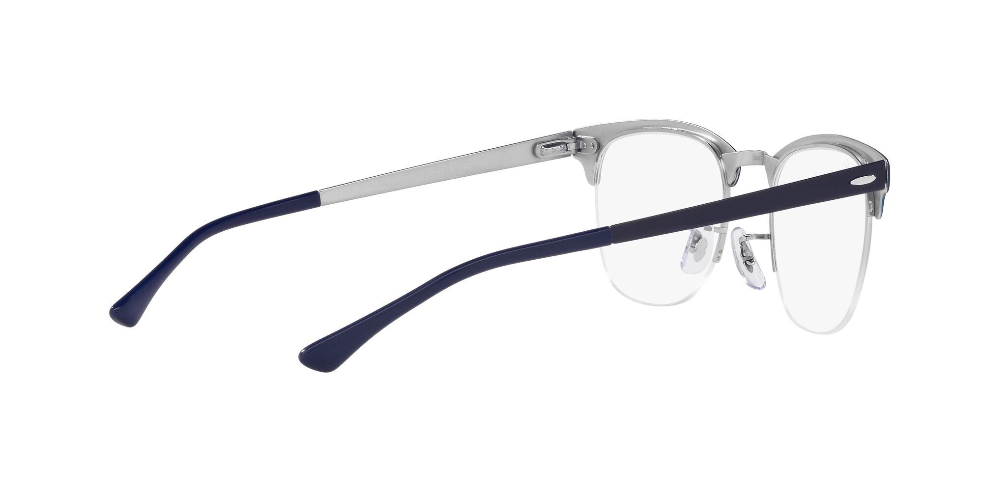 Brillen Ray-Ban Clubmaster Metal RX 3716VM (3148) - RB 3716VM 3148 farbe blu su argento form quadratisch gläser lente demo